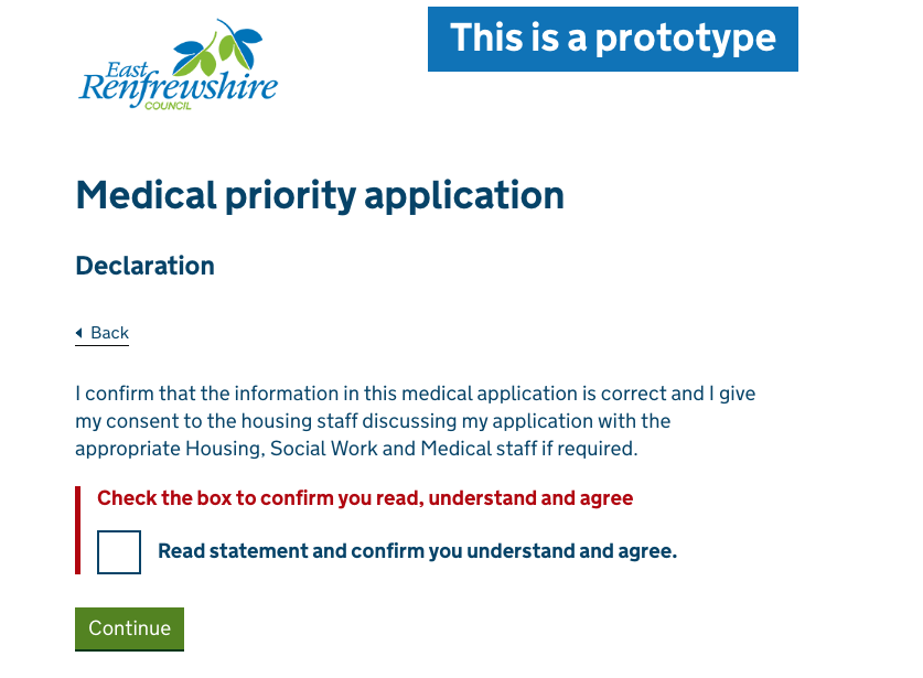 an example of error message for a checkbox. screenshot. Opens in a new tab
